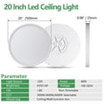 thumbnail image 4 of 20 Inch Large LED Flush Mount Ceiling Light, 40W,4350LM, 3000K/4000K/6000K CCT Selectable,White Round Flat Panel Light Low Profile Ceiling Light Fitu, 4 of 7
