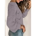 thumbnail image 4 of Womens 2023 Cute Elegant Soft Crewneck Long Sleeve  Cable Knit Pullover Sweaters, 4 of 9