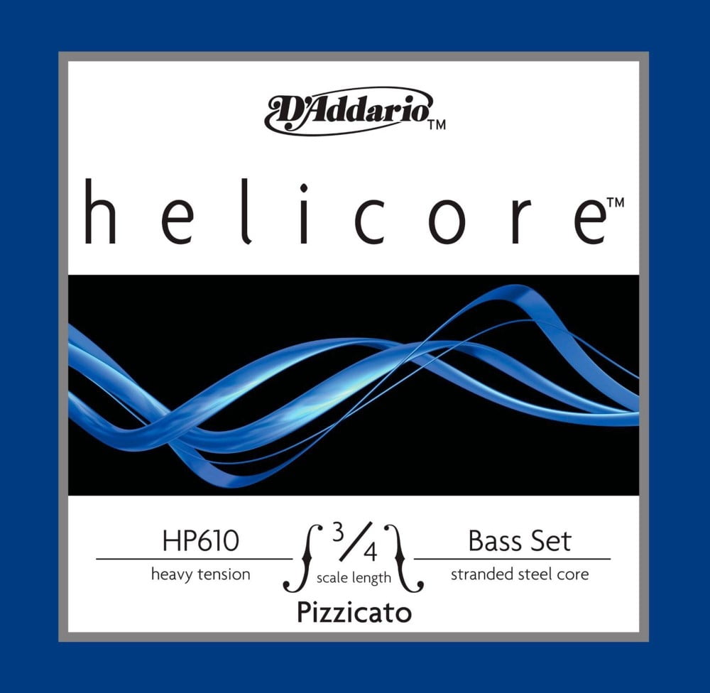 D'Addario HP610 Helicore Pizzicato 3/4 Size Double Bass String Set 3/4 Size Heavy