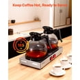 thumbnail image 3 of Commercial Coffee Decanter Warm Plate Dual 80W Warming Plates Independent Control Fits 1.8L Standard Glass Carafe for Coffee Shop Home Office Restaurant, 3 of 6