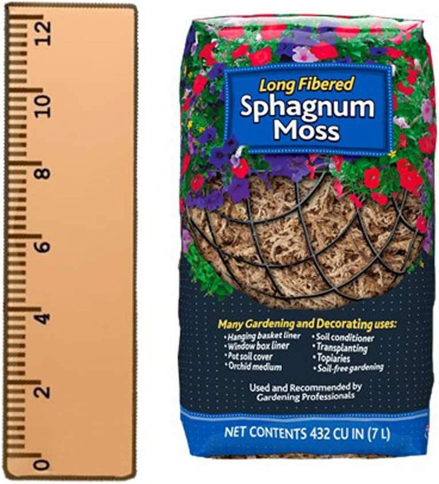 Mosser Lee ML0110 Long Fibered Sphagnum Moss, 432-Cubic Inch,Grey