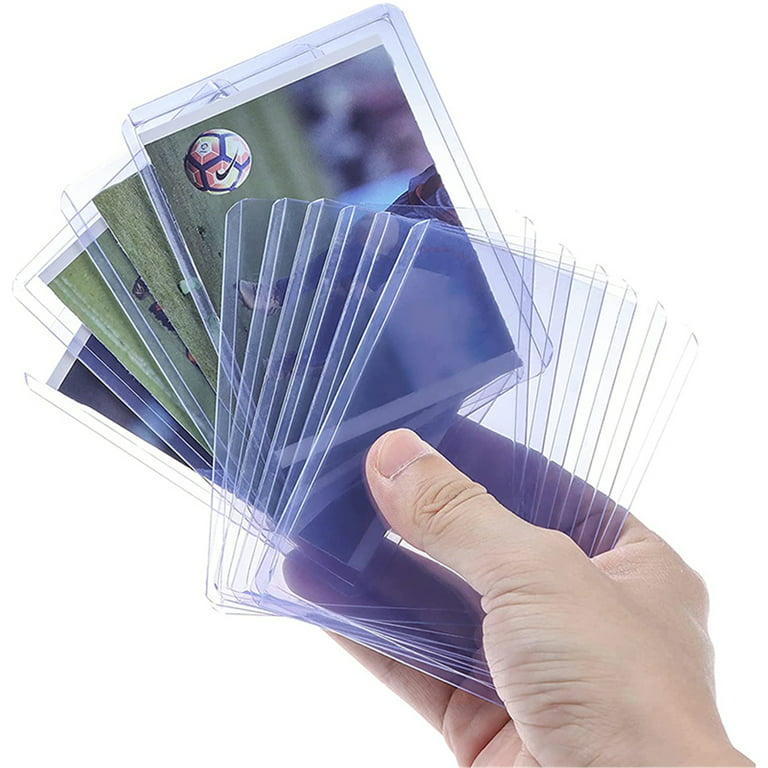  400 Pieces Card Sleeve Hard Plastic Card Protector Card Holder  for Trading Card, Baseball Card, Football Card, Sport Card, Card Photo Card,  3 x 4 Inches (Clear) : Toys & Games