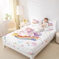 thumbnail image 4 of Manfei Dreamy Unicorn Bed Sheets Twin, Fairy Tale Twin Sheet Sets, Cartoon Butterfly Stars Bedding Sets Twin Size, Lightweight Bedroom Decoration, 3pcs, 4 of 7