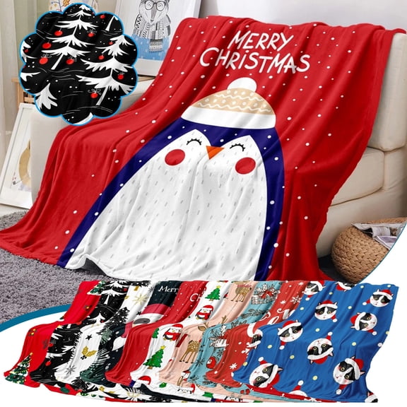 HomelyJoy Christmas Throw Blanket 30x40, Ultra Soft Fluffy Fleece & Plush Microfiber, Cozy Snowman Pattern, Festive Couch Blanket for Bed Sofa, Holiday Gift