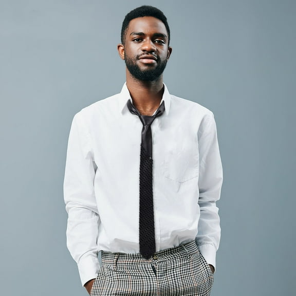 AURARMLET Sequined Tie Necktie Black 1Pcs Slim Design Sparkle Decoration for Parties