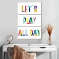 thumbnail image 2 of Elephant Stock Nursery Play All Day Wall Art - Vertical Multi Panel Canvas - Kids Room Wall Decor - Kids And Nursery Multi Panel - White And Blue Decor - 20" x 32", 2 of 8