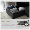 thumbnail image 5 of TiramisuBest Convertible Sofa Bed Couches for Living Room, 82" Sleeper Sofa with Pull Out Couch Bed, Linen Fabric L Shape Sectional Couch with Reversible Storage Chaise, USB Charging (Dark Grey), 5 of 7