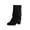 Black, variant on Xfvqtps Womens Western Ankle Boots with Tassel Detail Side Zipper Mid Calf Boots Chunky Heel Suede Fashion Booties for Fall Winter Brown