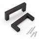 thumbnail image 1 of KNOBWELL - Juego de 15 tiradores de gabinete de acero inoxidable negro de 3.0 in, estilo europeo, tiradores para cajones y aparadores, manijas para puertas de gabinetes de cocina, longitud de 3-2/5 pu, 1 of 1