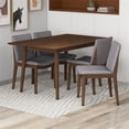 thumbnail image 5 of Pemberly Row 5-Piece Mid-Century Dining set with 4 Fabric Dining Chairs in Gray, 5 of 6