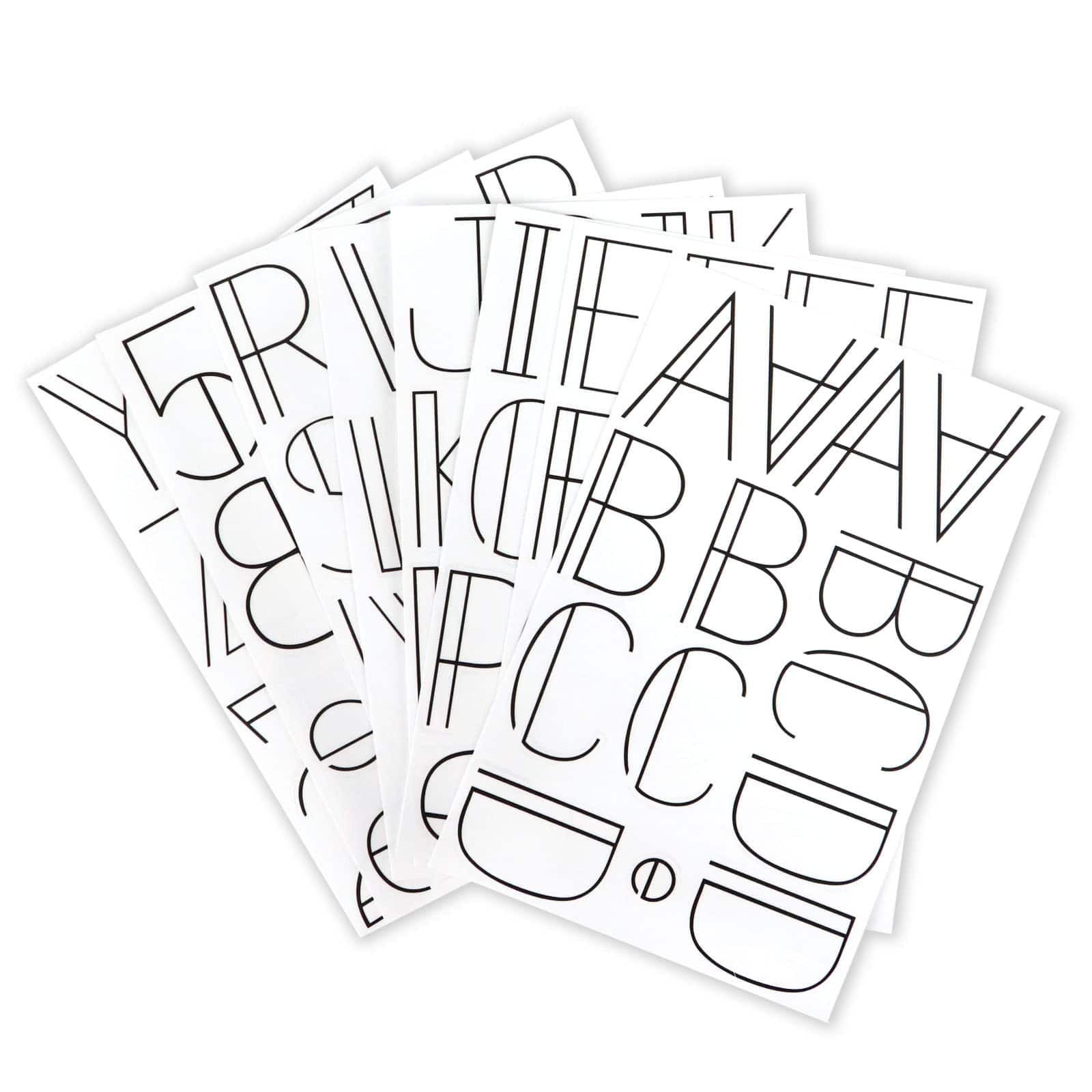 Recollections Black Lines Alphabet Stickers, 12 Pack