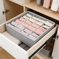 thumbnail image 5 of 24 Cell Foldable Drawer Organizer, Non-Woven Sock and Underwear Storage Box, Grid Divider Storage Container for Socks Ties Belts and Personal Accessories(Gray,32x10cm), 5 of 5