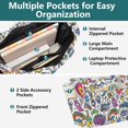 thumbnail image 3 of FORMRS Tote Bag for Women Quilted Large Capacity Travel Work Carry On Shoulder Handbag, White Doodle Pattern, 3 of 7