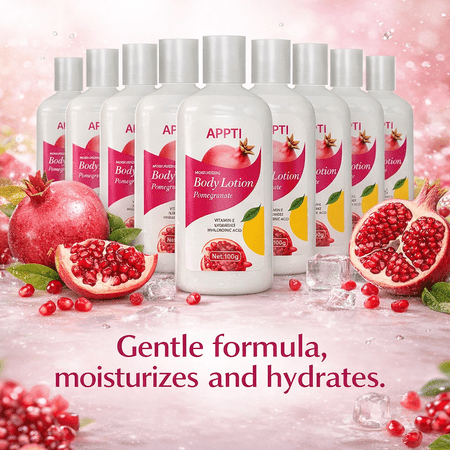 10PCS APPTI Pomegranate Brightening Moisturizing Body Lotion with Hyaluronic Acid Collagen Vitamin E, Pore Refining Dry Skin Repair Cream, Travel Size 100g Full Body Daily Skincare Lotion