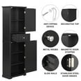 thumbnail image 4 of Bathroom Storage Cabinet, Freestanding Tall Storage Cabinet with Drawer and Adjustable Shelf for Bathroom, Living Room, Kitchen, Pantry, Black, 4 of 6