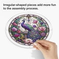 thumbnail image 4 of Beautynvta Acrylic Puzzle Suncatcher Window Hanging, 83 Pieces Sun Catcher Acrylic Puzzles, DIY Suncatchers Puzzles, Home & Garden Decor, 7.9'', (Peacock), 4 of 9