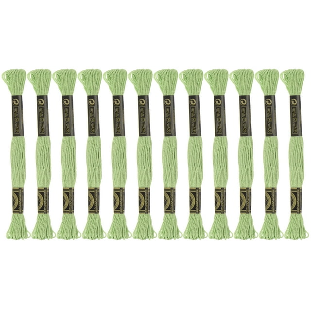Unique Bargains Fil à Broder Vert Pâle, 8 m, 12 Écheveaux