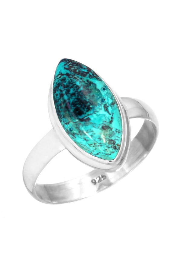 Natural Shattuckite Ring 925 Sterling Silver Handmade Jewelry