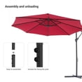 thumbnail image 6 of Sonerlic 10ft Outdoor Patio Hanging Offset Umbrella with Steel Frame for Yard,Poolside and Deck,Red, 6 of 7