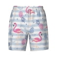 thumbnail image 4 of Lsque Mens Swim Trunks Flamingo and Pineapple Pattern - Bathing Suit Compression Liner - Beach Swim Shorts Swimwear - (S-3XL) - Stretch Quick Dry -XX-Large, 4 of 9