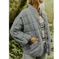 thumbnail image 4 of ITFABS Women Stand Collar Long Sleeve Solid Color Full Zip Quilted Jackets, 4 of 5