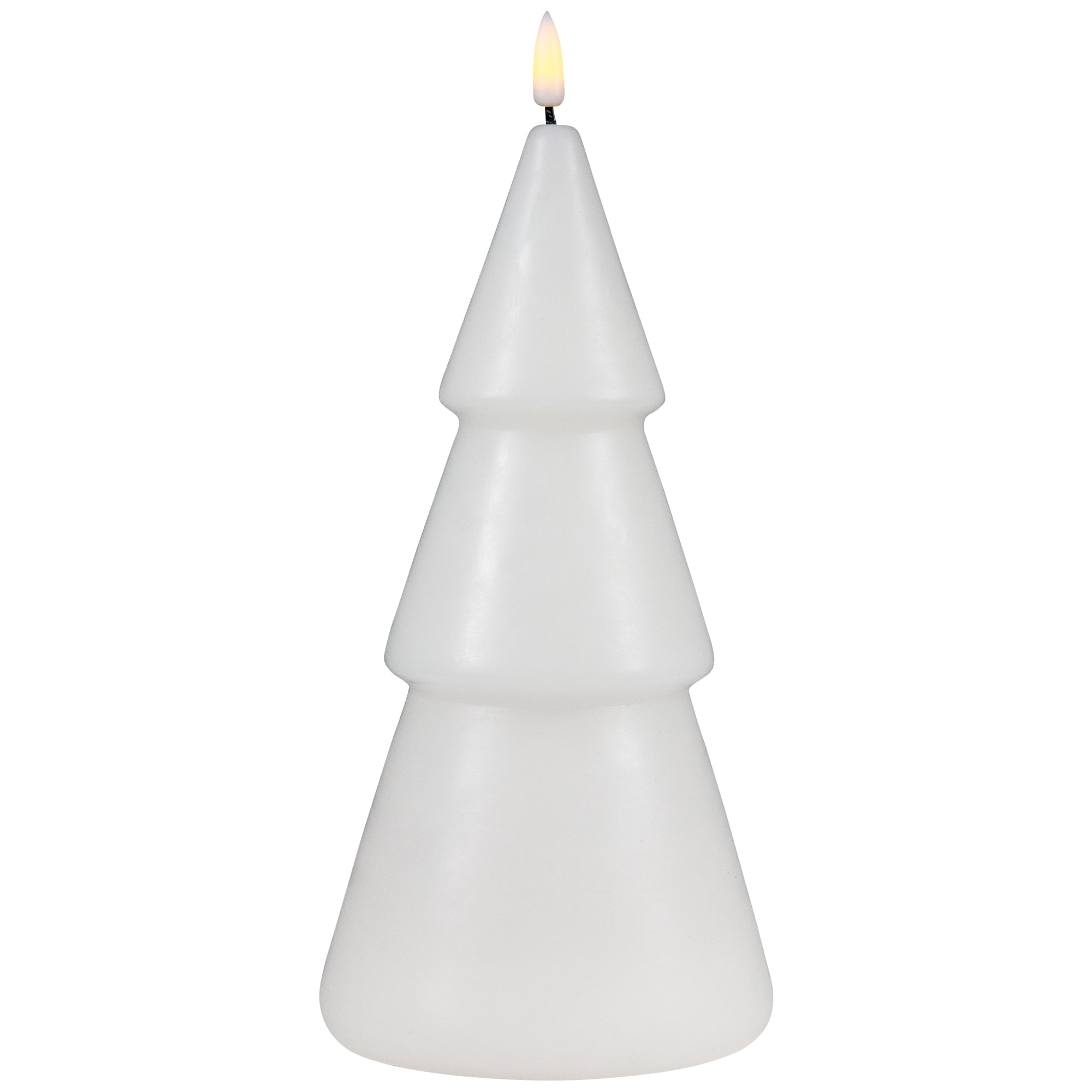Northlight LED Flameless Flickering Christmas Tree Wax Candles - 10.5" - White - Set of 2