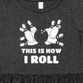 thumbnail image 4 of Inktastic How I Roll Bowling Girls Toddler Dress, 4 of 5