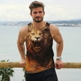 thumbnail image 6 of Logiee Cool Fire Lion Print Men's Workout Tank Top,Quick Dry Workout Tank Top,Gym Muscle Tee,Fitness Bodybuilding Sleeveless T Shirt-Medium, 6 of 7