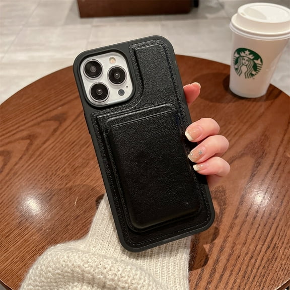 ELEHOLD Detachable Card Slot Wallet Case for iPhone 14 Pro Max 6.7 inch,Premium PU Leather and Soft TPU with Magsafe Feature Support Wireless Charging Shockproof Anti-Scratch Case, Black