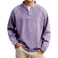 thumbnail image 2 of Kureaily Autumn Winter Long Sleeve Shirt For Slim Fit Casual Pintuck Washed Crewneck Top For Everyday Wear Athletic Casual Collared Shirts, 2 of 5