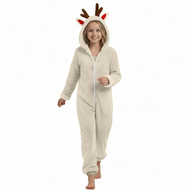 RXMEKW Pyjama de Noël pour Enfants, Ensemble de Pyjama à Capuchon Chaud Imprimé Parent-Enfant pour la Maison pour Enfants pour l'Halloween