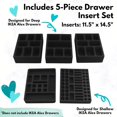 thumbnail image 3 of LMHF Drawer Makeup Organizers Compatible with IKEA Alex and Hundreds of Other Drawers 5 Piece Complete Black Foam Insert Set Lipstick Compacts Nail Polish 11.5 X 14.5 Inches, 3 of 5
