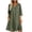Army Green, variant on Women's Split Neck Three Quarter Sleeve Mini Dress Half Button With Pockets Loose Fit Casual Summer Linen Blend Tunic Dress
