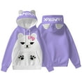 thumbnail image 1 of Pop cazadora para niña Demo-n Hunters Women's Fashion Hooded Sweatshirt Cat Ear Pullover Casual Streetwear Soft Comfortable Long Sleeve Tops for Daily Wear Spring Fall Winter （Purple Pink）, 1 of 4