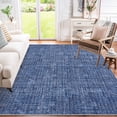 thumbnail image 2 of Area Rug 5x7 Washable Rug Solid Color Rug Modern Blue Rug with Non Slip Backing, Plain Rug, Distressed Accent Rug for Living Room, Bedroom, Stain Resistant Soft Thin Rug, 2 of 9