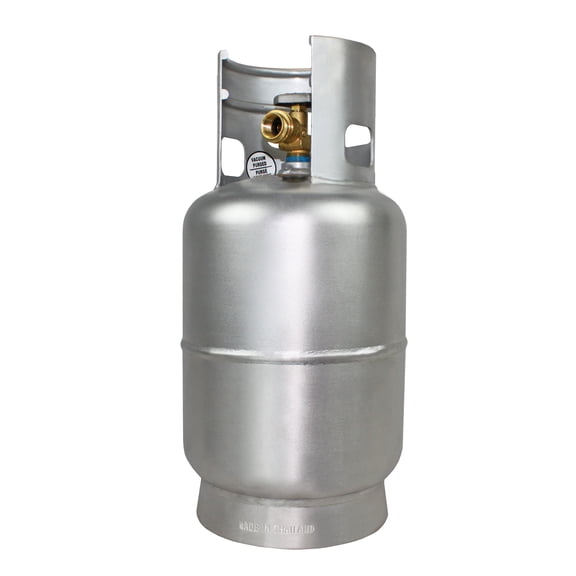 Flame King 10lb Aluminum Propane Tank with OPD Valve, Corrosion-Resistant, Outdoor Grilling and RV Use - Silver