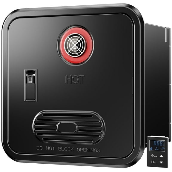RV Tankless Water Heater, with 15 x 15 inches White Door and Remote Controller, DC 12V