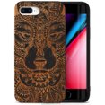 thumbnail image 1 of Case Yard Wooden Case for iPhone-8-Plus Soft TPU Silicone cover Slim Fit Shockproof Wood Protective Phone Cover for Girls Boys Men and Women Supports Wireless Charging Wolf Face Full Design, 1 of 7