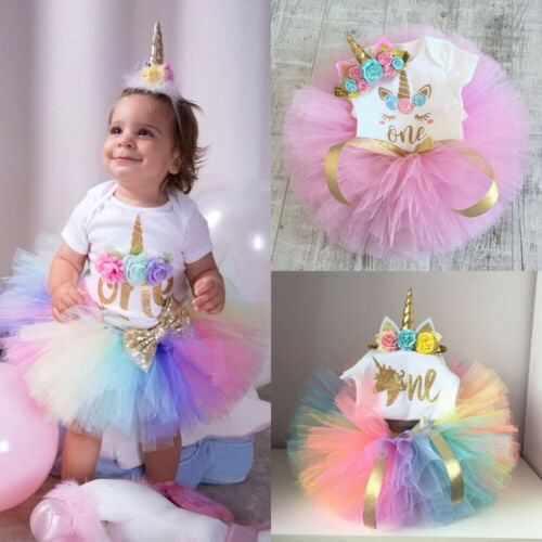 Bbay Girls Kids 1st Birthday Party Princess Outfit Bow Tutu Skirt Dress Clothes 