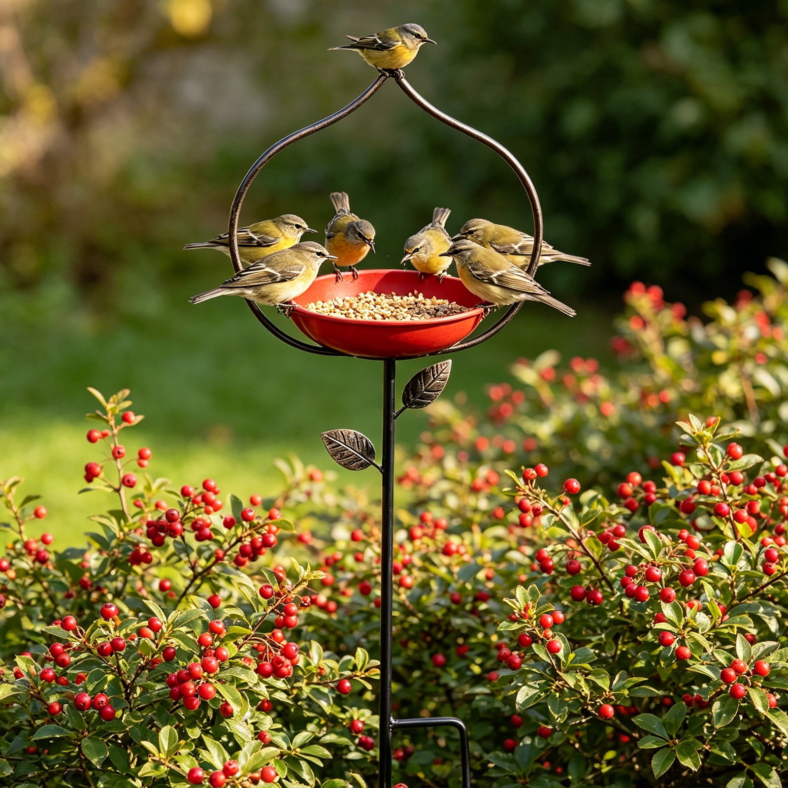 Wild Bird Feeders Metal Outdoor Decor Bird Feeder with Pole Outdoor Decorations for Yard Outdoor Yard Decor Lawn Decorations Outdoor