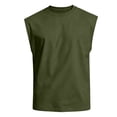 thumbnail image 4 of Mens Workout Tank Tops Summer Sleeveless Tee Shirts Casual Stylish Gym Muscle Shirt Loose Fit for Basketball Army Green 3XL, 4 of 6