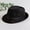 Black, variant on CHUANK Men Women Straw Fedora Hat Trilby Cuban Sun Cap Panama Short Brim Floral Summer