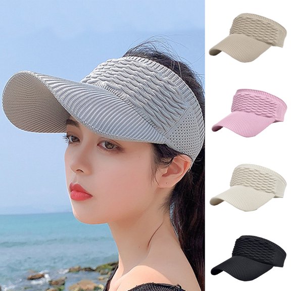 D GROEE Empty Top Hat Sports Sun Visor Adjustable UV Sun Hat Cap for Beach Pool Golf Tennis