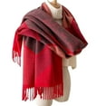 thumbnail image 2 of Bohohavn Women’s Reversible Super Soft Scarf Shawl - Long Thick Winter Wrap with Tassels - Soft, Warm, Double‑Sided for Fall/Winter Style, 2 of 7