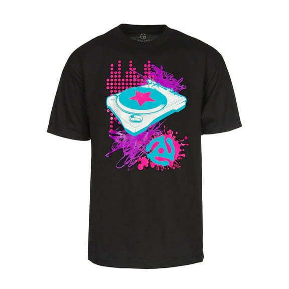 Turntable 80s Cotton T-Shirt - Black, XL