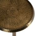 thumbnail image 4 of Kate and Laurel Sanzo Transitional Drink Table, 9 x 9 x 23, Gold, Decorative Pedestal End Table with Hammered Metal Texture, 4 of 8
