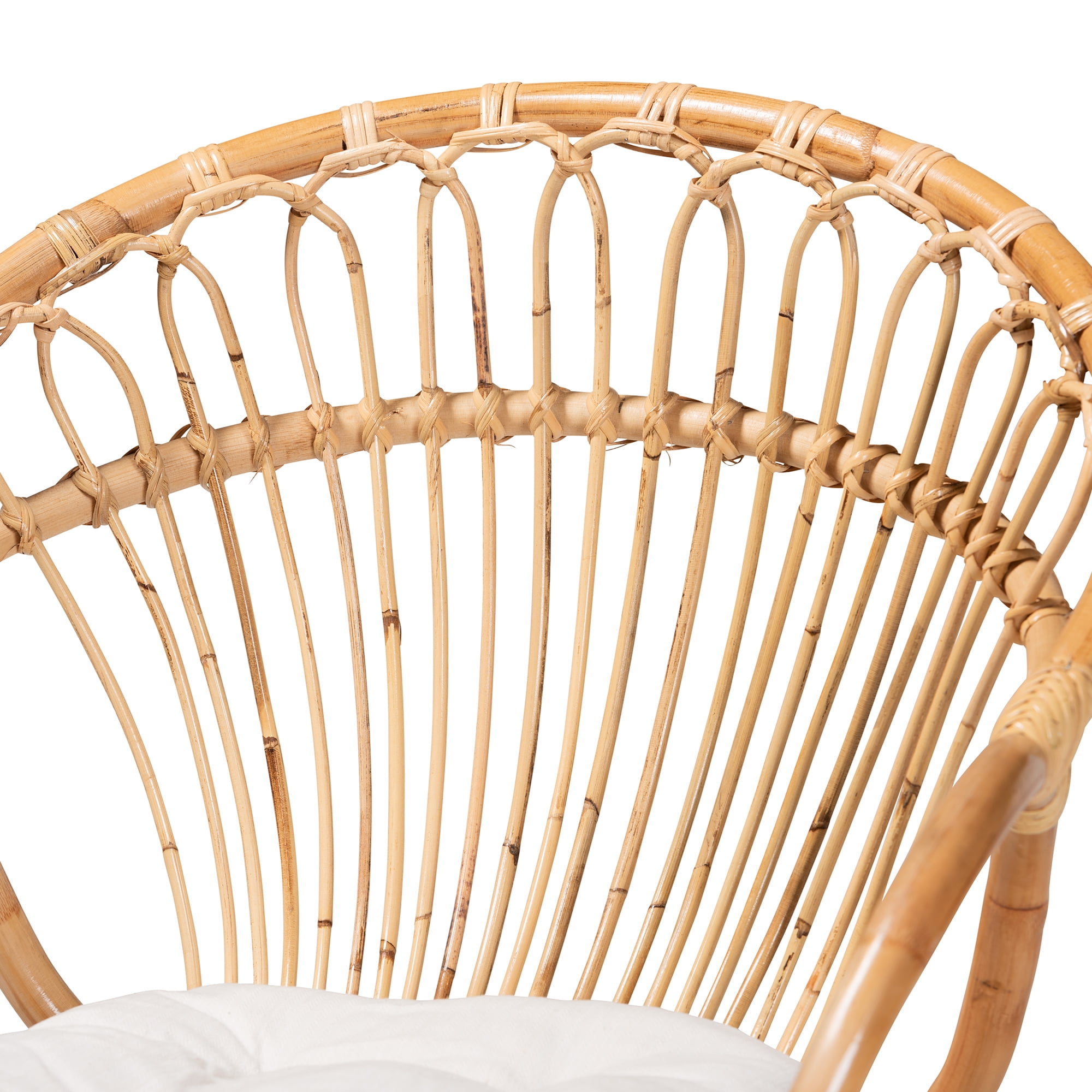 bali & pari Benicia Rattan BOHO Dining Chair, Natural Brown