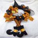 thumbnail image 5 of Corona De Halloween Con Sombrero De Bruja Y Piernas Guirnalda De Puerta Delantera Guirnalda Artificial Para Decoración De Fiesta De Halloween Serendint HA037707-00, 5 of 6