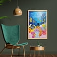thumbnail image 2 of Fish Wall Art with Frame, Water Life Different Kind of Fishes Coral Reefs and Sponges Theme, Printed Fabric Poster for Bathroom Living Room, 23" x 35", Multicolor, by Ambesonne, 2 of 2
