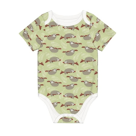 

Matuu Twig Sloth for Baby Short-Sleeve Bodysuit Soft Cotton Comfortable and Breathable Perfect for Newborns and Infants